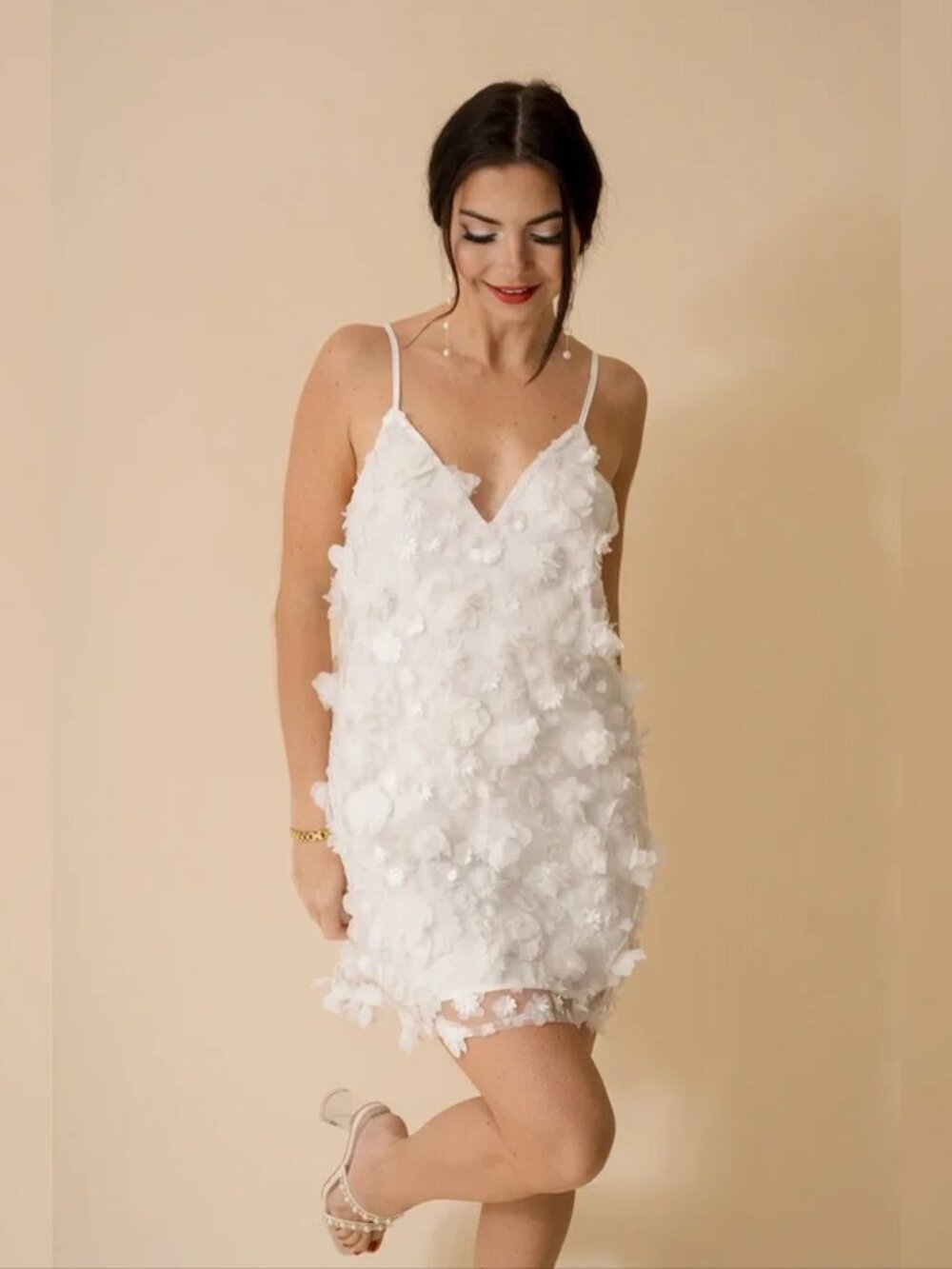 Storia 3D Flower Shift Mini Dress